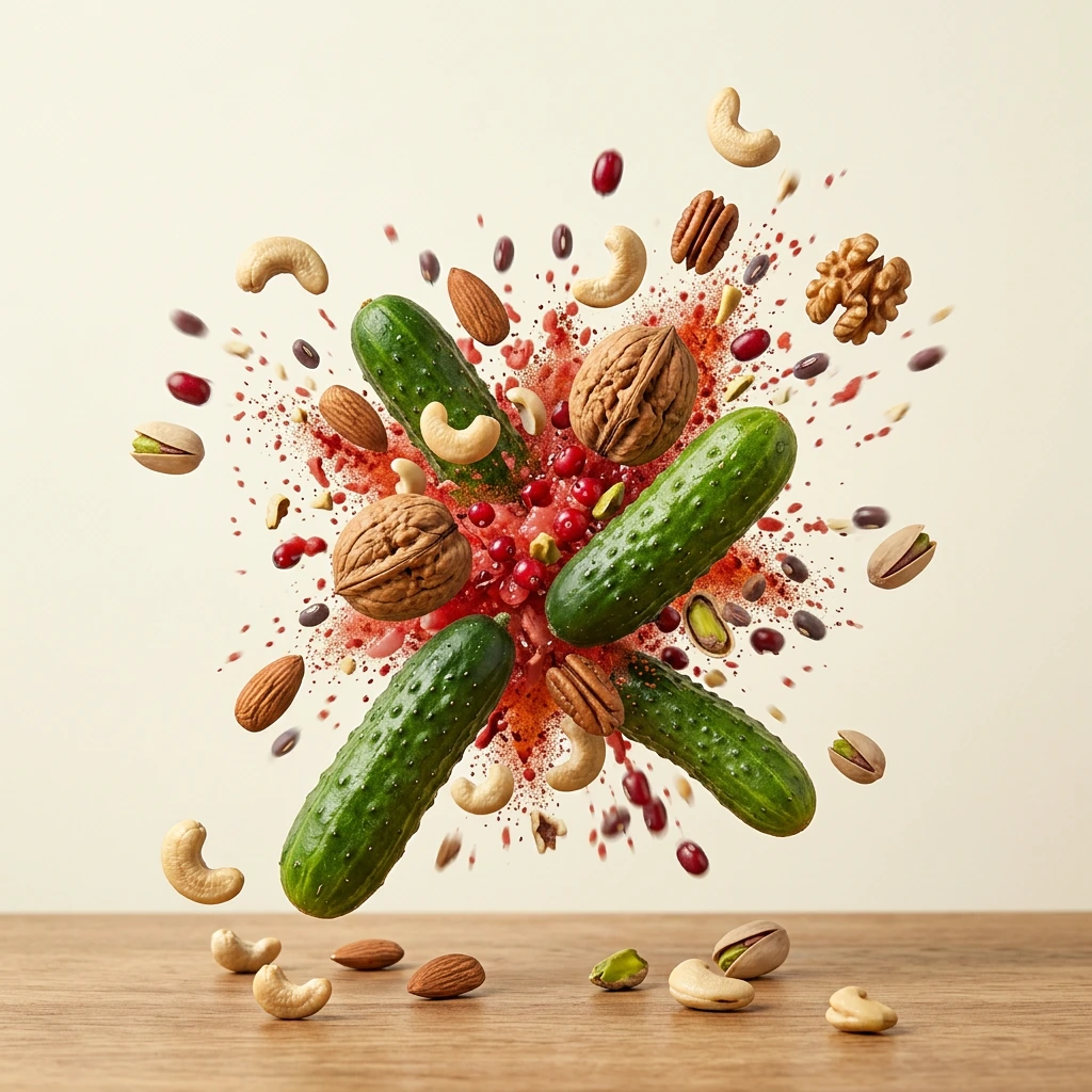 Pistachios, almonds and dried fruit